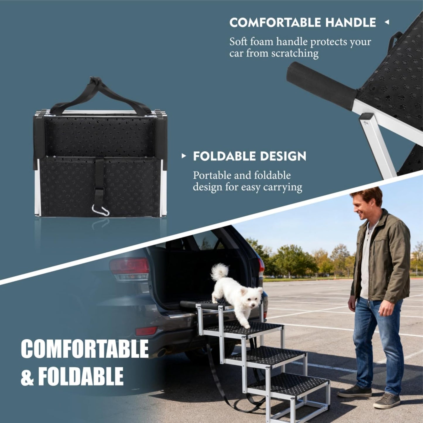 Dog Stairs for Car,Portable Pet Stairs for Large/Small Dogs