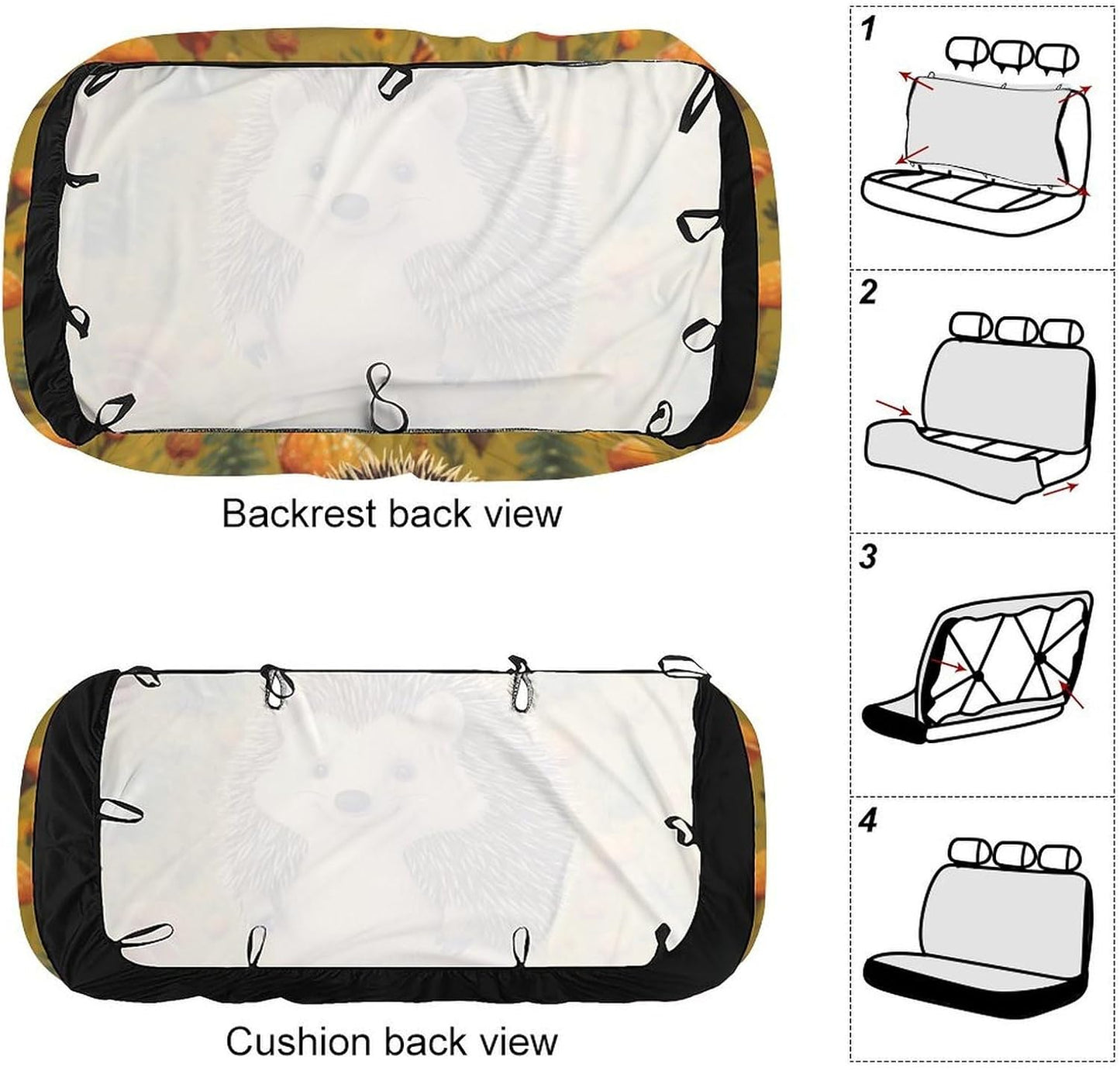 Hedgehog Dog Car Seat Covers Waterproof Truck Back Seat