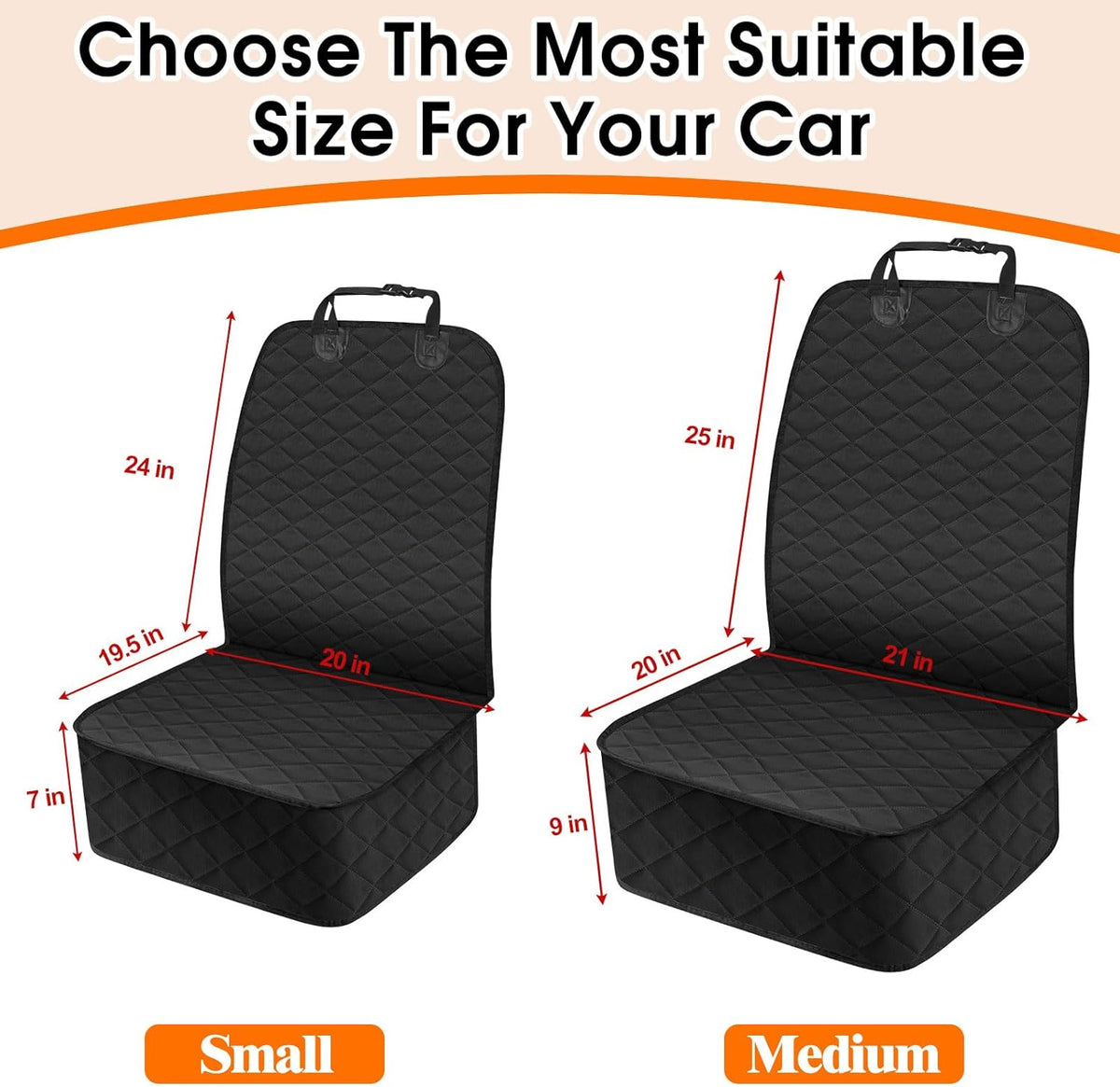 NECKORY Front Dog Seat Cover, Waterproof Car Seat Covers for Dogs Nonslip Scratch-Proof Dog Seat Cover Front Seat Cover for SUV, Trucks & Cars - S, Black