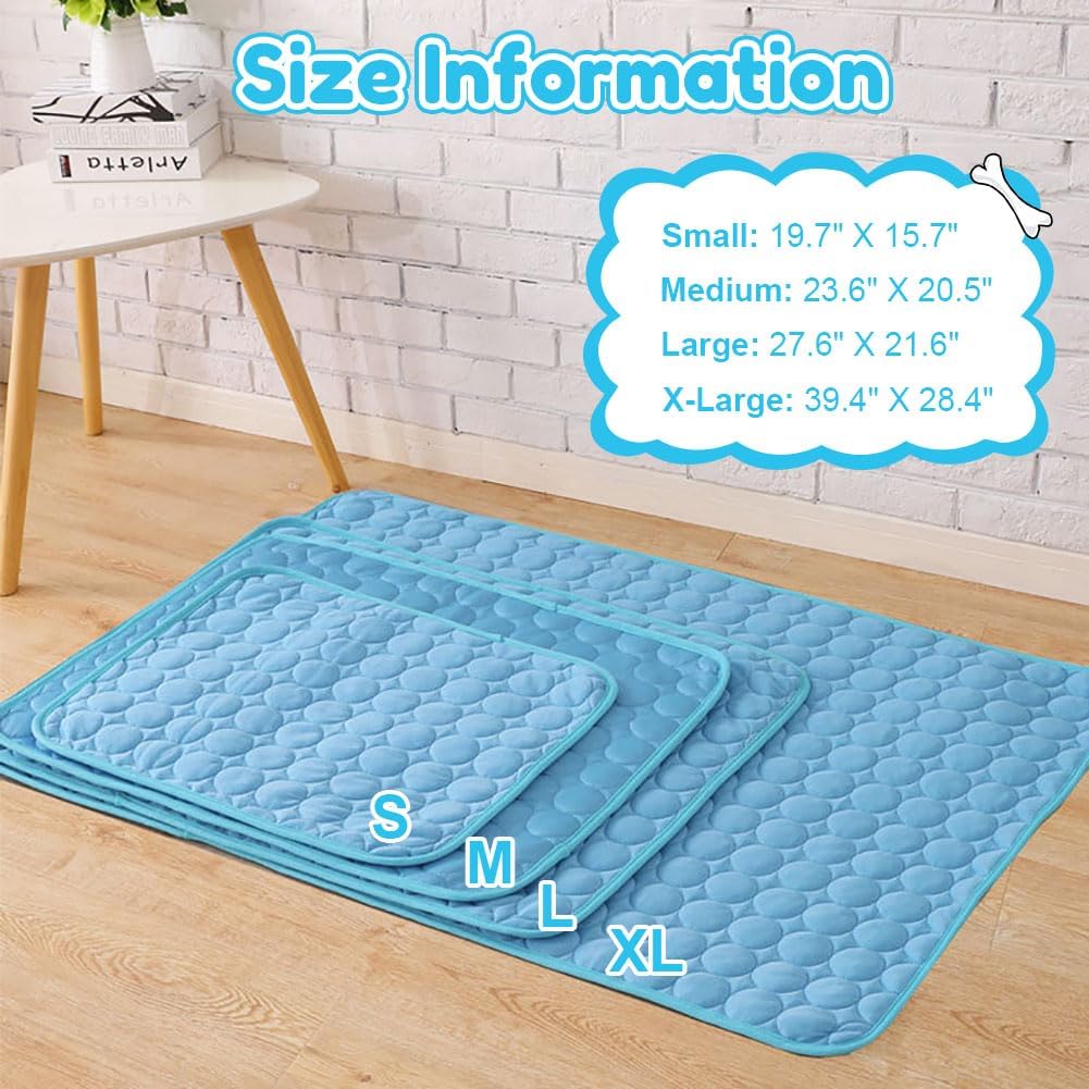 Coppthinktu Dog Cooling Mat for Dogs Self Cooling, Summer Dog Cooling Pad for Small Medium Large Dogs Cats, Pet Ice Silk Blankets Sleeping Mat, Outdoor Dog Self Cooling Crate Mats Washable Portable