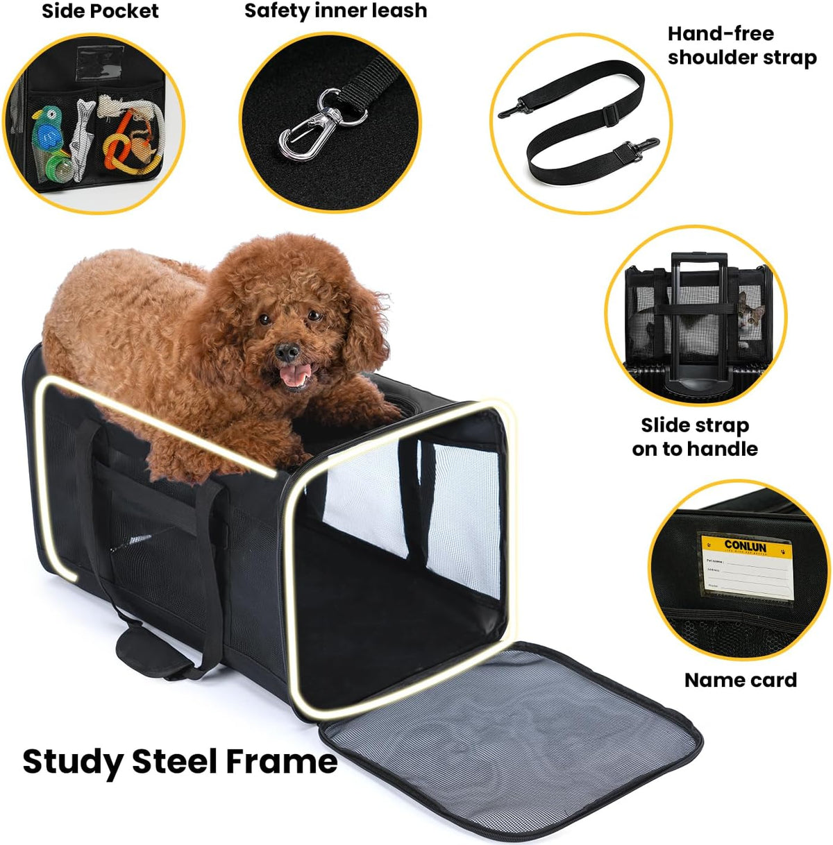 Dog Carrier Bag,Soft-Sided Pet Carriers for Dogs with