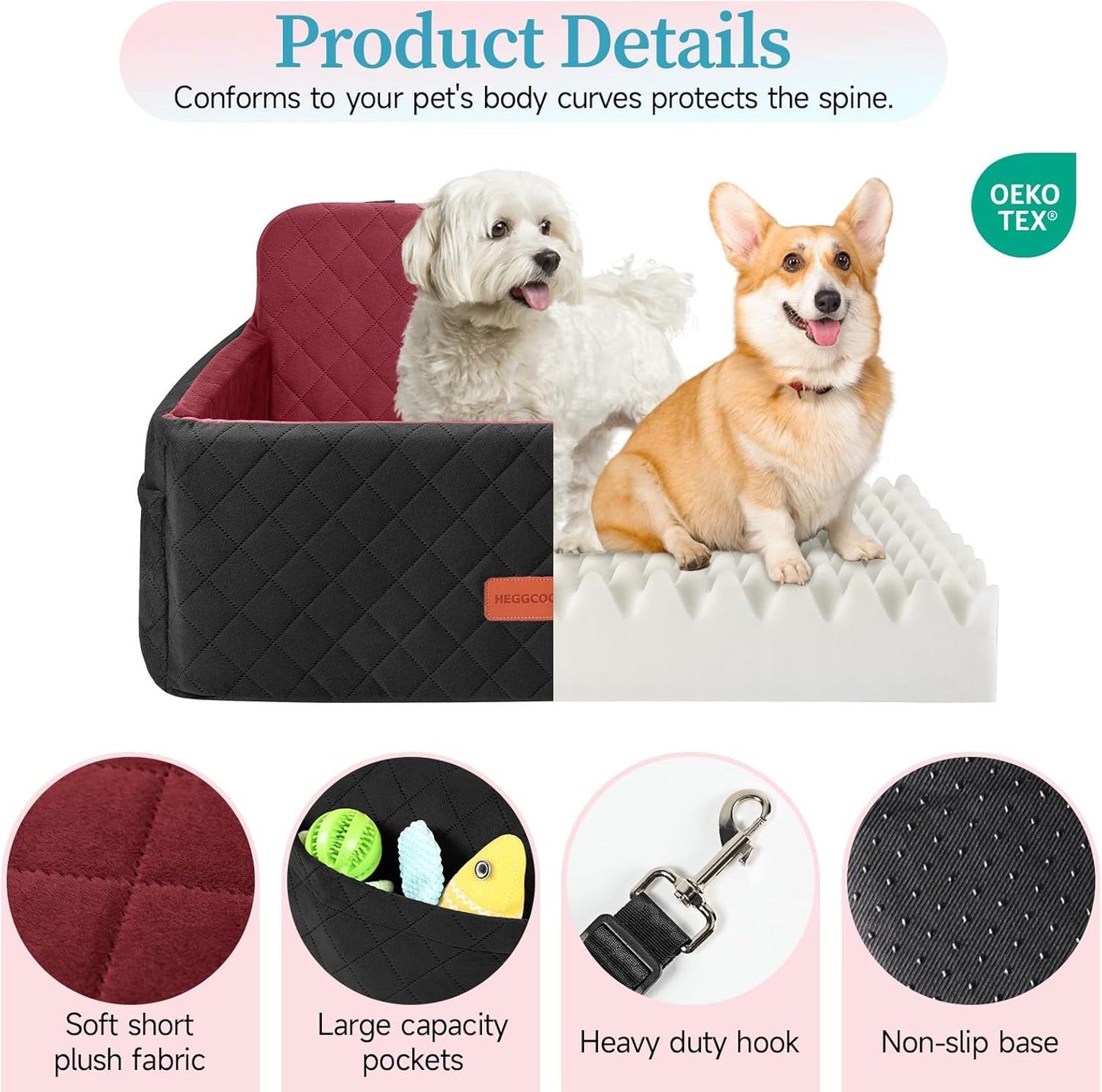 Dog Car Seat for Medium/Large Dogs, Pet Booster Seat for