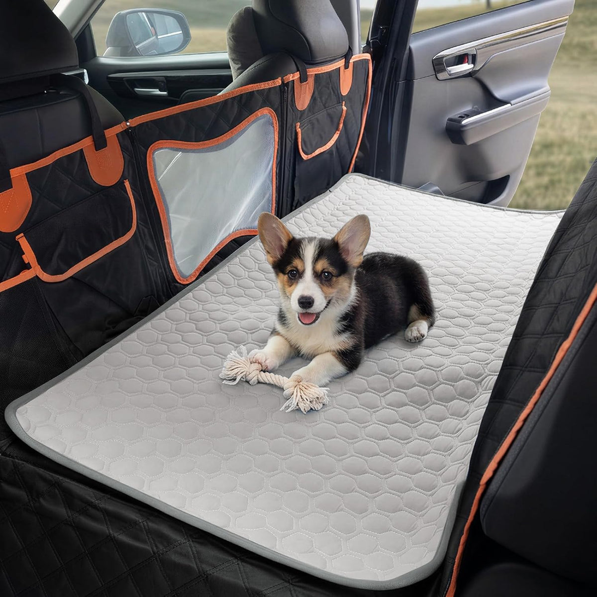 Backseat Dog Cooling Mat for Cars - 24.5"x52" Washable Back