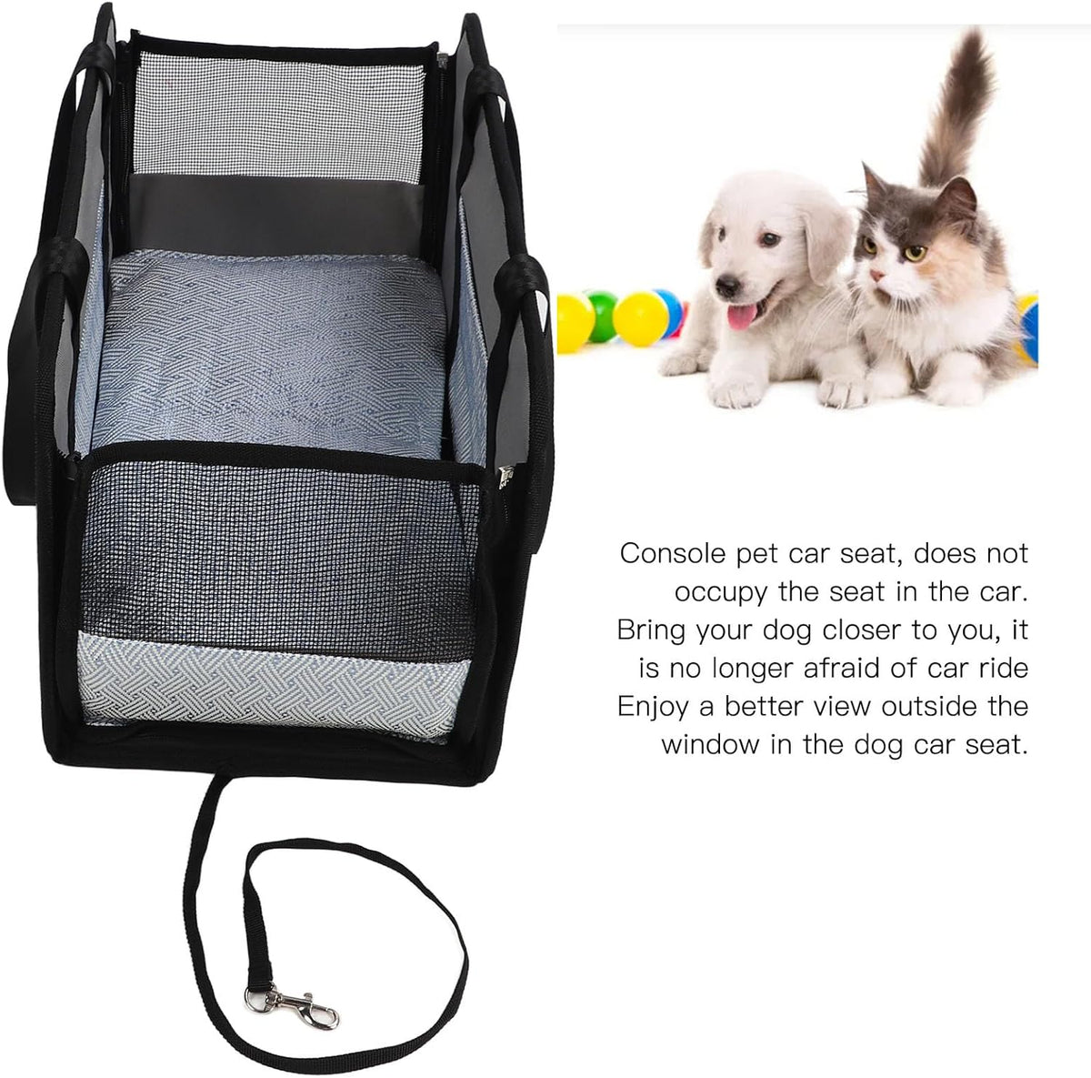 Pet Car Seat Travel Bags for Dogs Cats Detachable Center