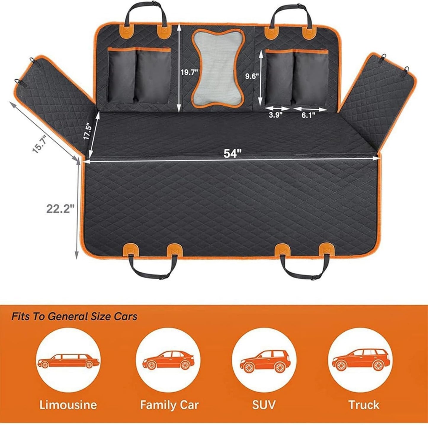 Dog Seat Cover for Honda Pilot 2019-2022, Waterproof Oxford