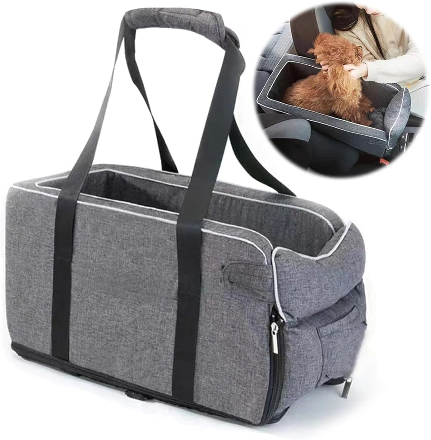 Multipurpose Center Console Dog Car Seat with Shoulder