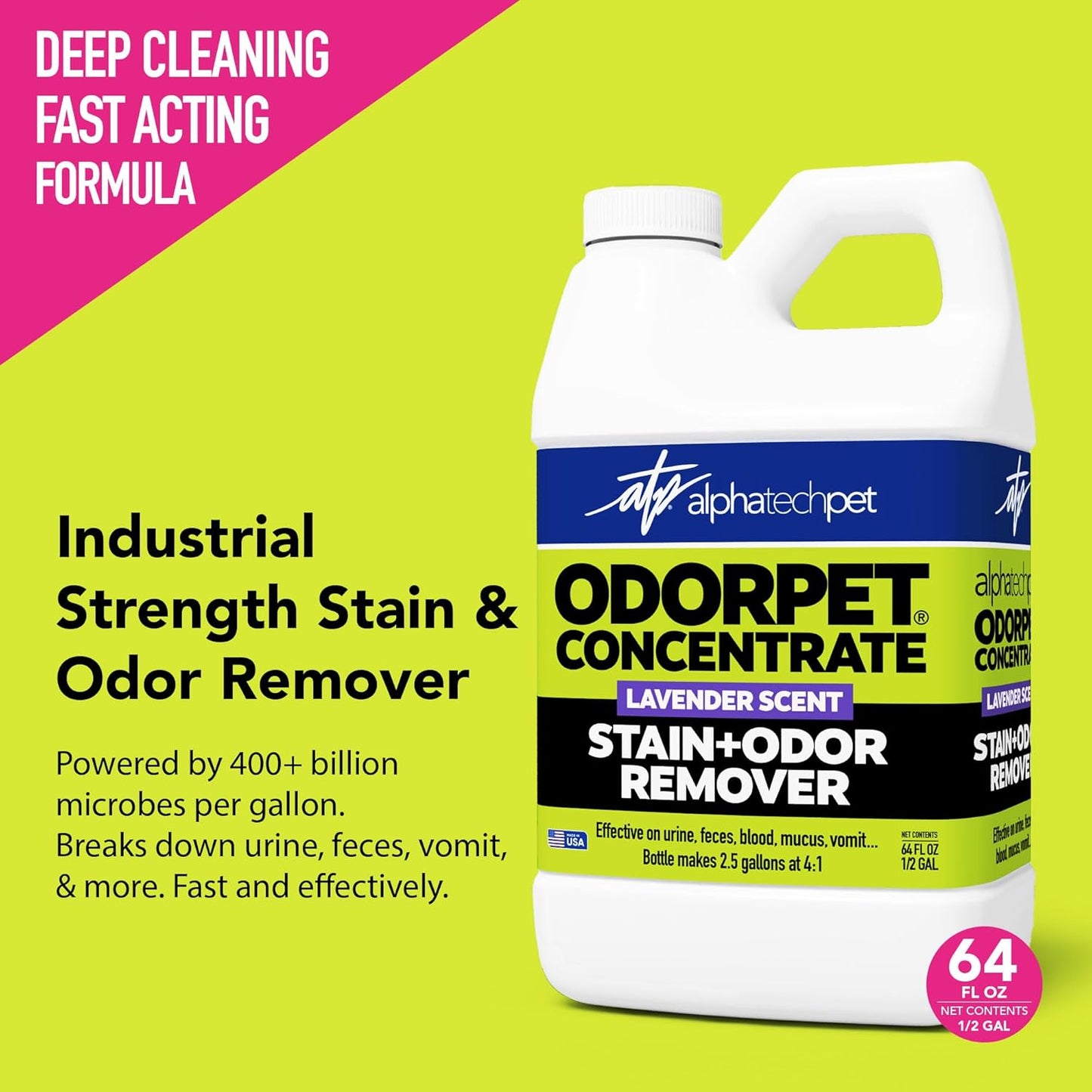 OdorPet Pet Stain Remover and Odor Eliminator - 64 Oz Non