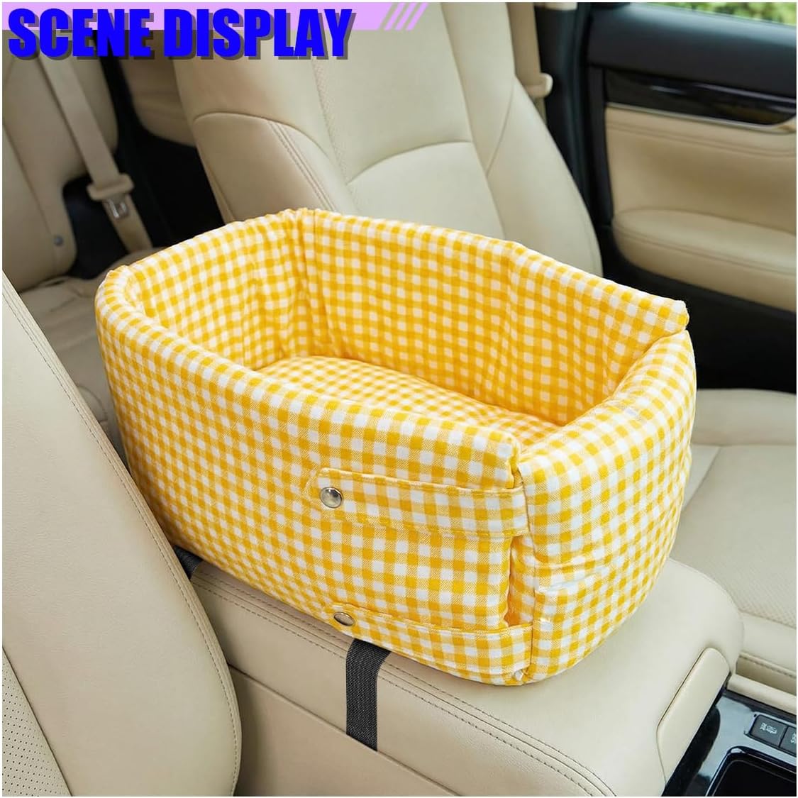 Center Console Dog Car Seat, Removable Car Armrest Box Pet