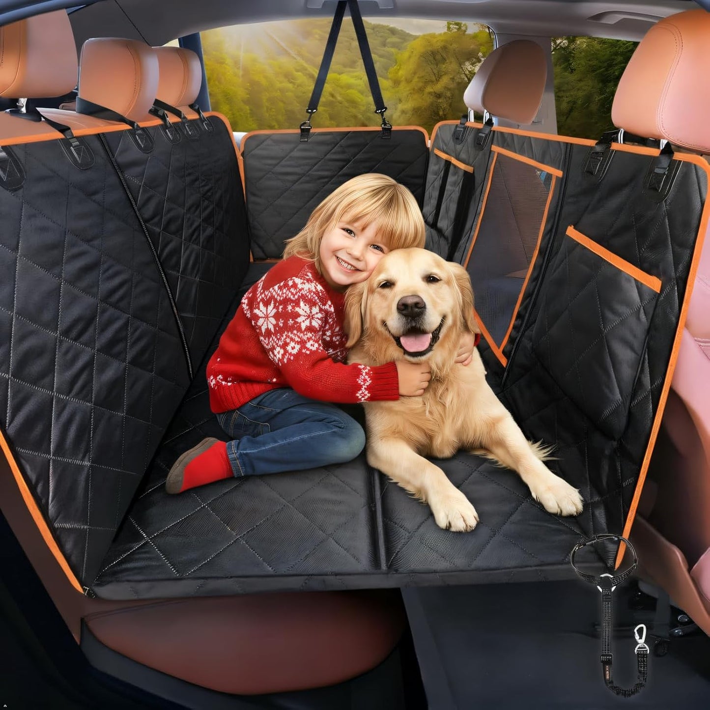 Car Seat Cover for Dogs Offer Large Space Hard Bottom Back