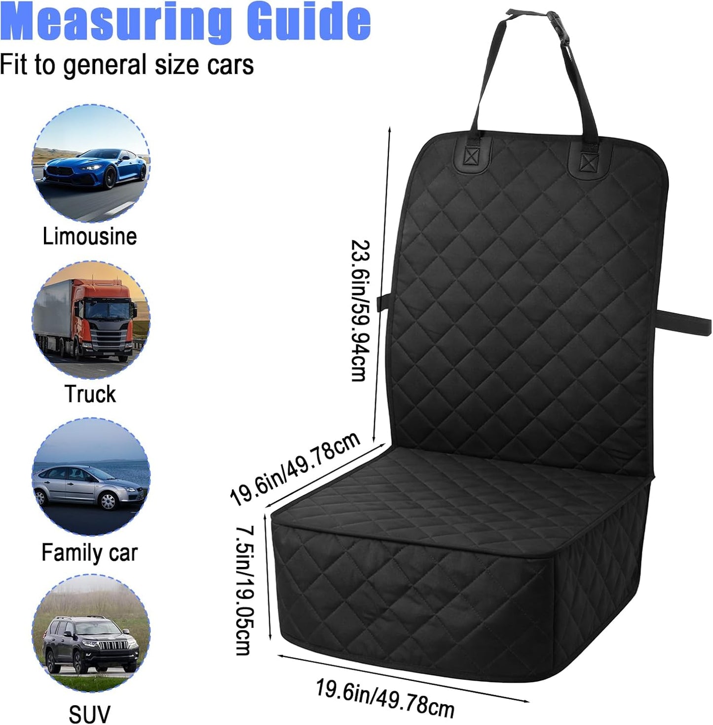 2 Pack Front Dog Car Seat Cover, Waterproof 600D Oxford Pet