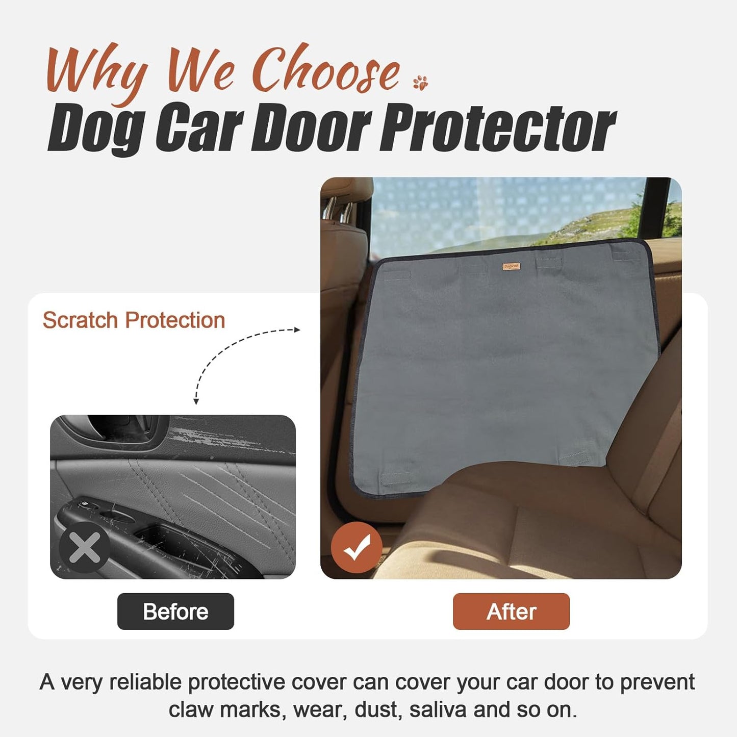 2 Pack Dog Car Door Protector Anti-Scratching Waterproof