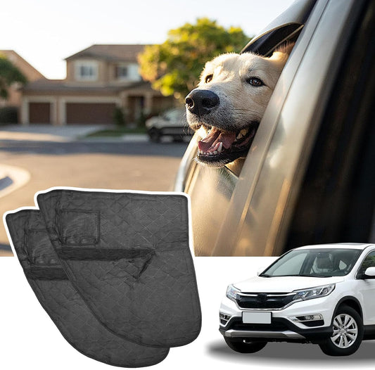 2PCS Dog Car Door Protector with Mesh Pocket Compatible