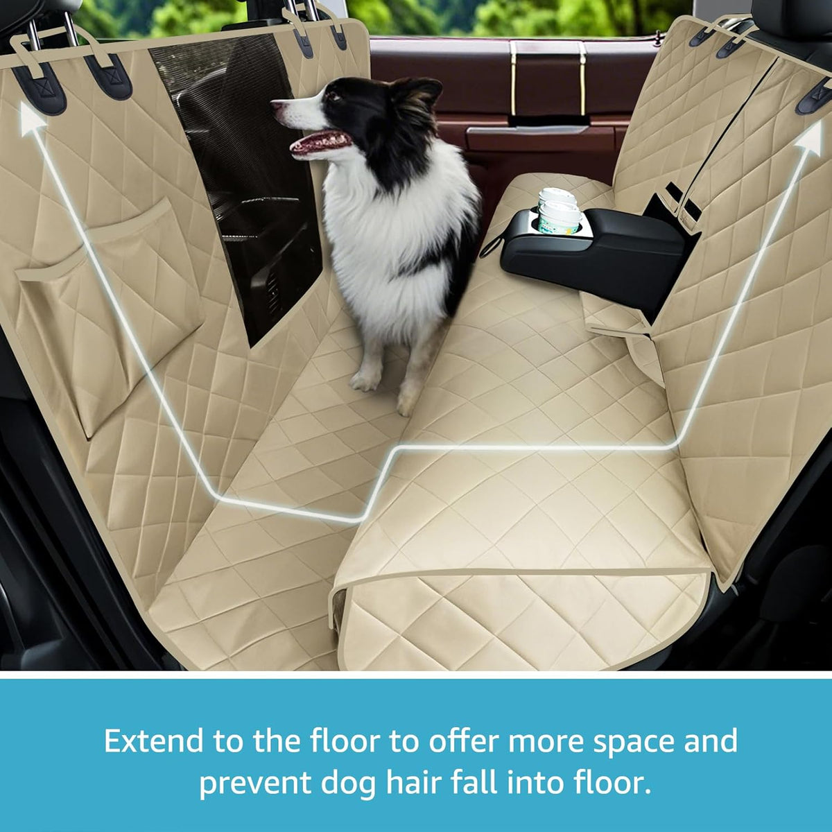 4 in 1 Dog Floor Hammock for Crew Cab, Backseat Cover Dog