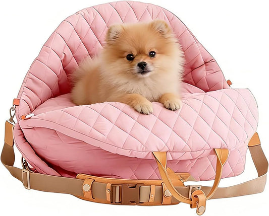Dog Car Seat,Adjustable Strap Soft Bed - Pet Car Seat Cat