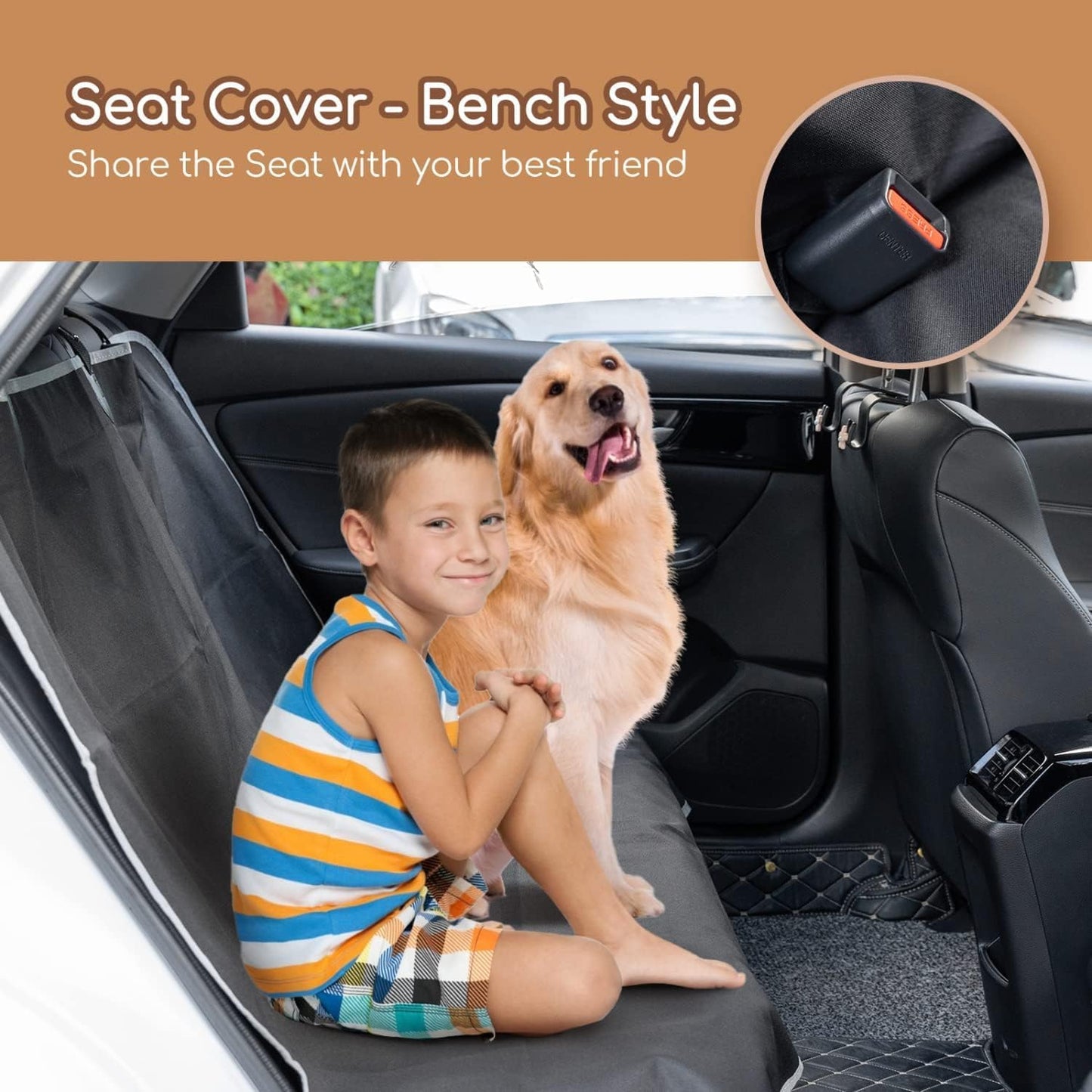 Dog Car Seat Cover for VW Polo 2018-2025, Waterproof Back