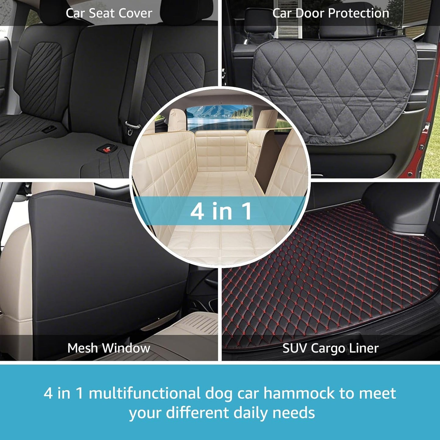 Dog Car Hammock for 2020-2026 Tesla Model Y Back Seat Pet