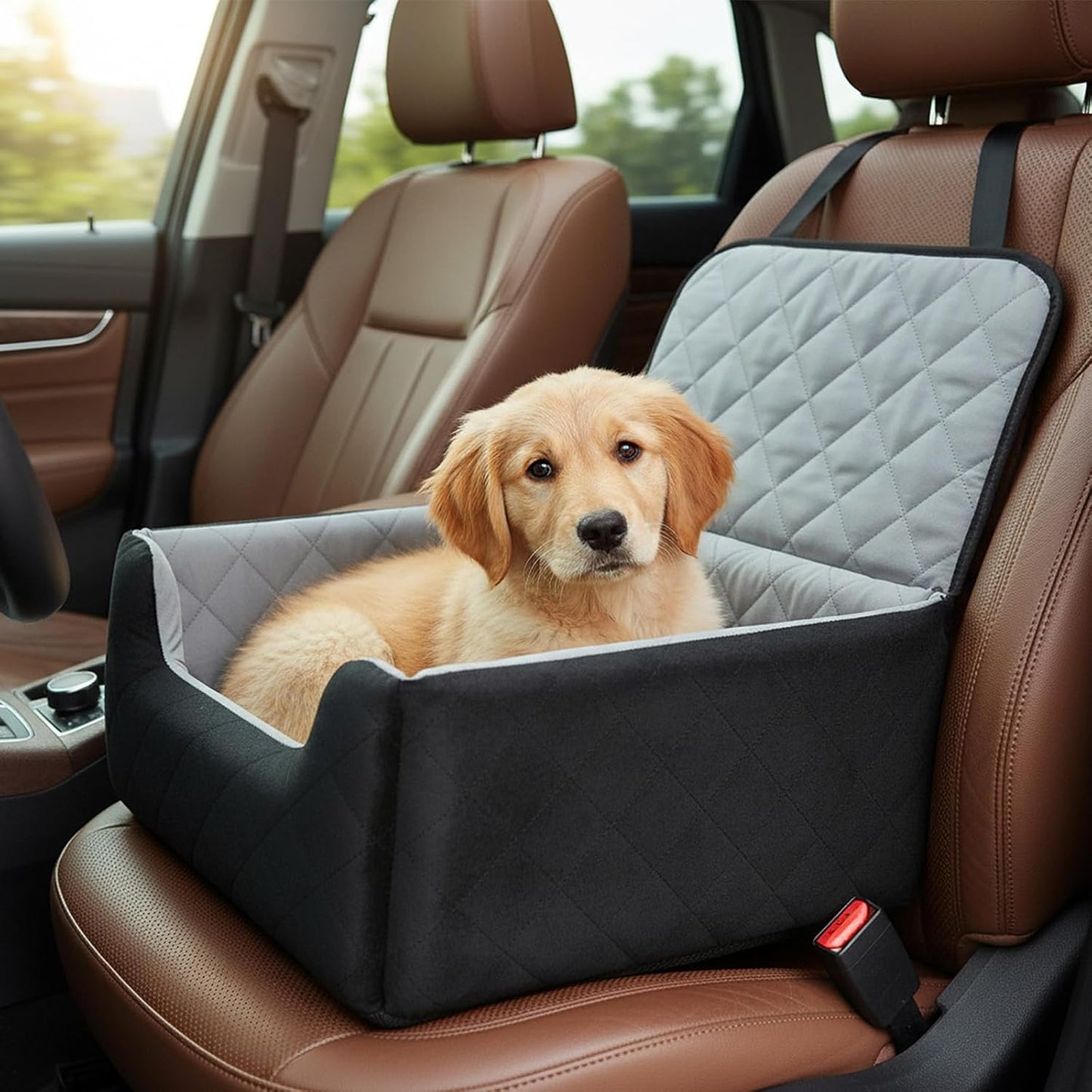 Dog Car Seat for Medium Small Dogs, Memory Foam Dog Booster
