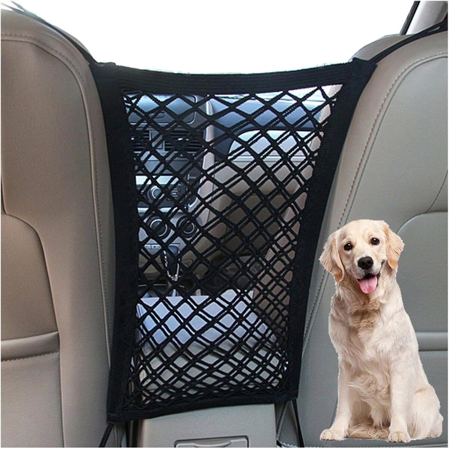 Dog Car Net Barrier Pet Barrier with Car Mesh Organizer for
