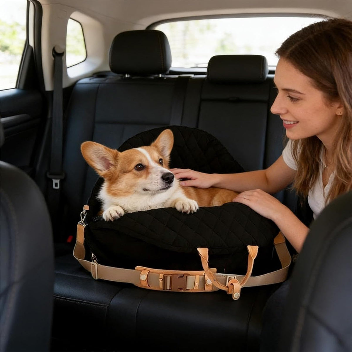 Dog Booster Seat - Waterproof Travel Bed with Handles