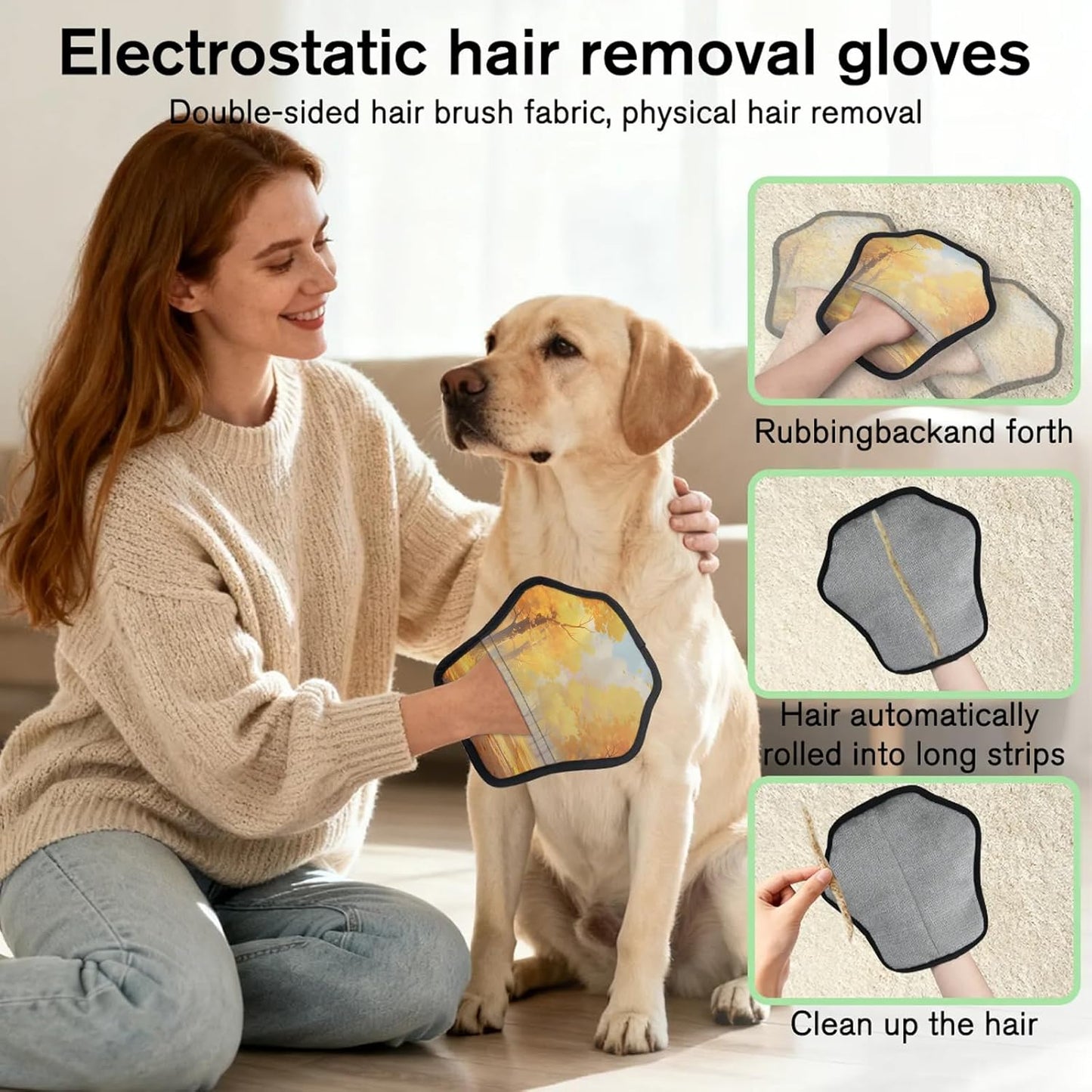 Fall Season Theme 2Pcs Electrostatic Reusable Pet Hair