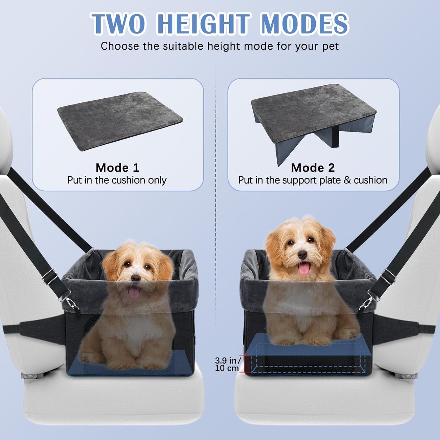 Dog Car Seat for Small Dogs, Detachable Washable Pet