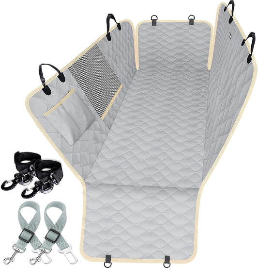Dog Car Seat Covers for Back Seat with 2 Seat Belts