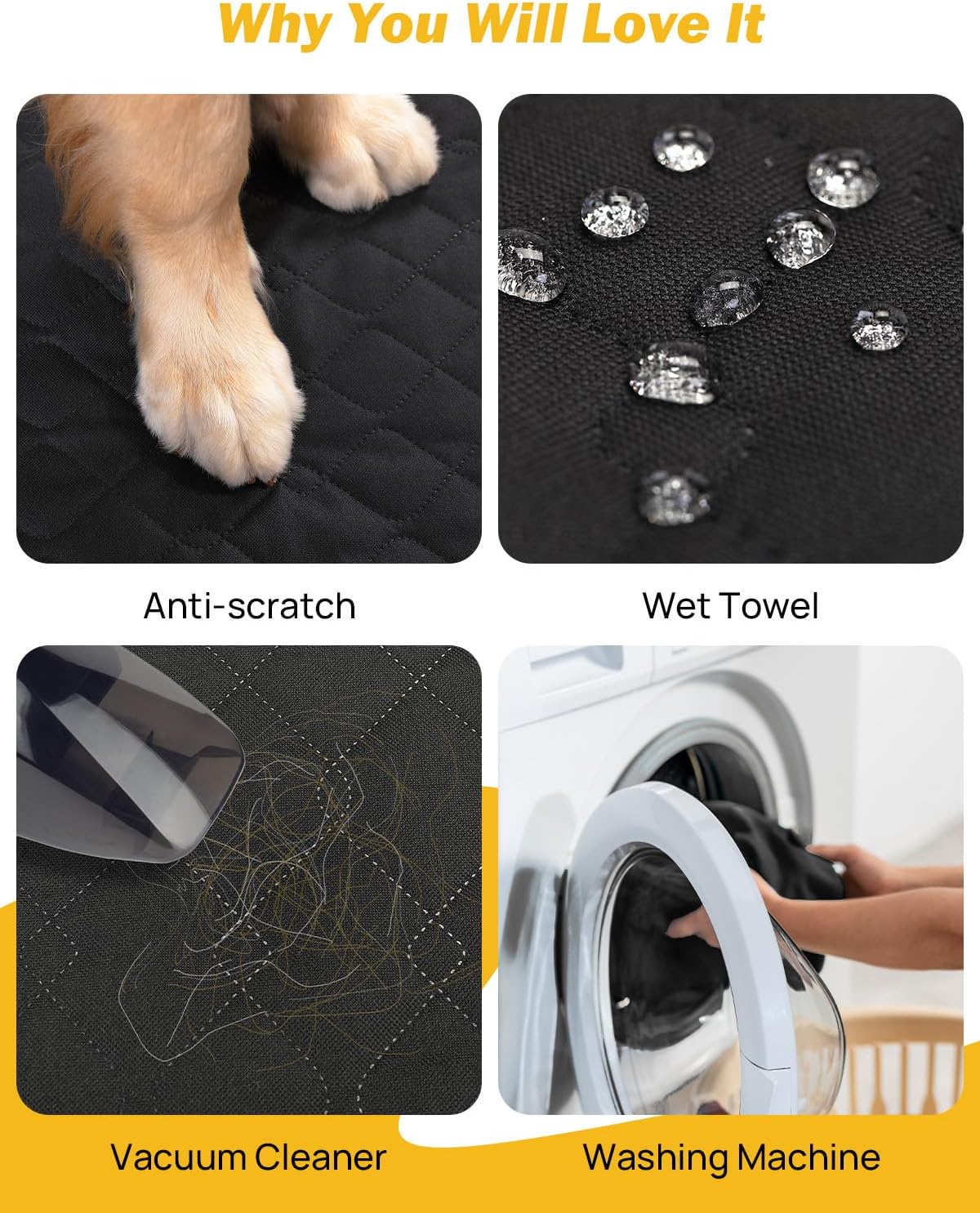 Dog Car Seat Cover for Back Seat with Hard Bottom, Back