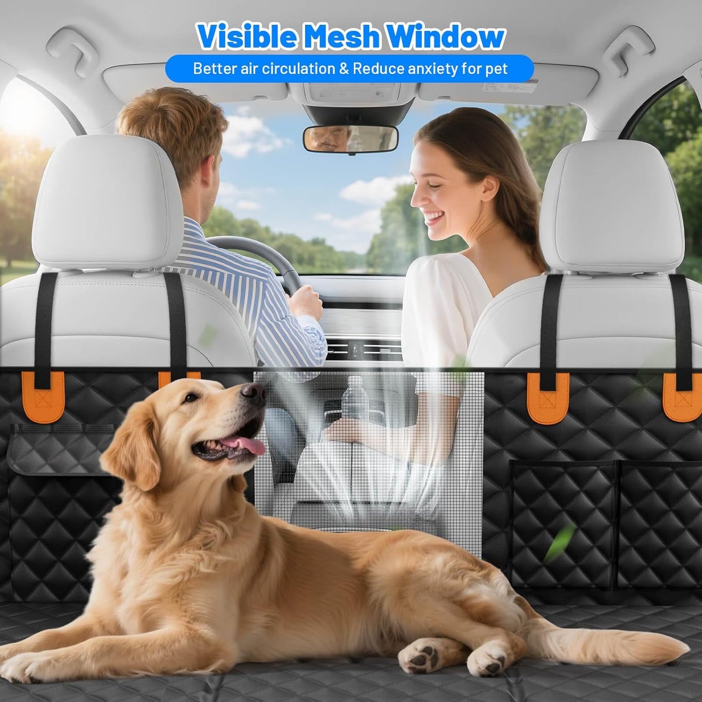 Dog Car Seat Cover for Back Seat with Hard