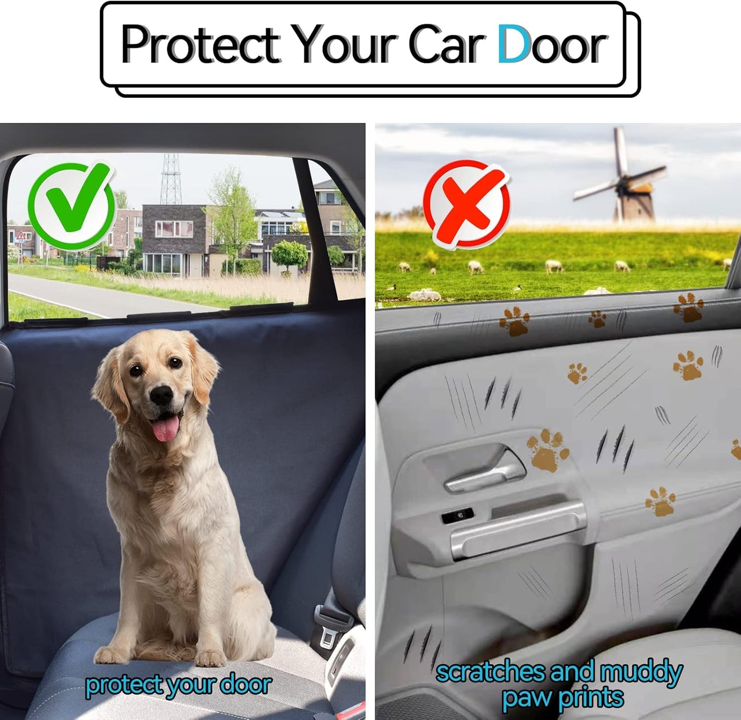 Dog Car Door Protector丨2 Pack Extra Big & Thick Anti Pet