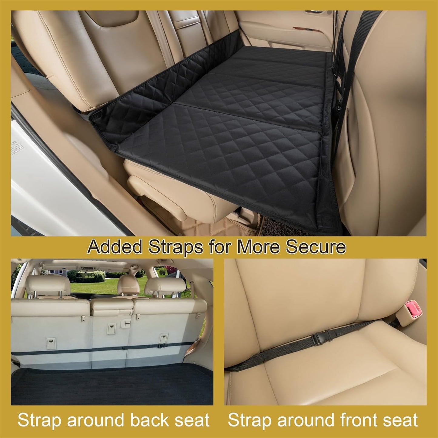 Car Bench Seat Extender for Dogs, Hammock Dog Bed with Firm