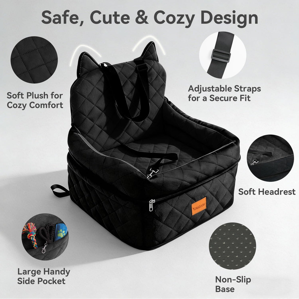 Dog Car Seat for Small/Medium Dogs Up to 35lbs,Elevated