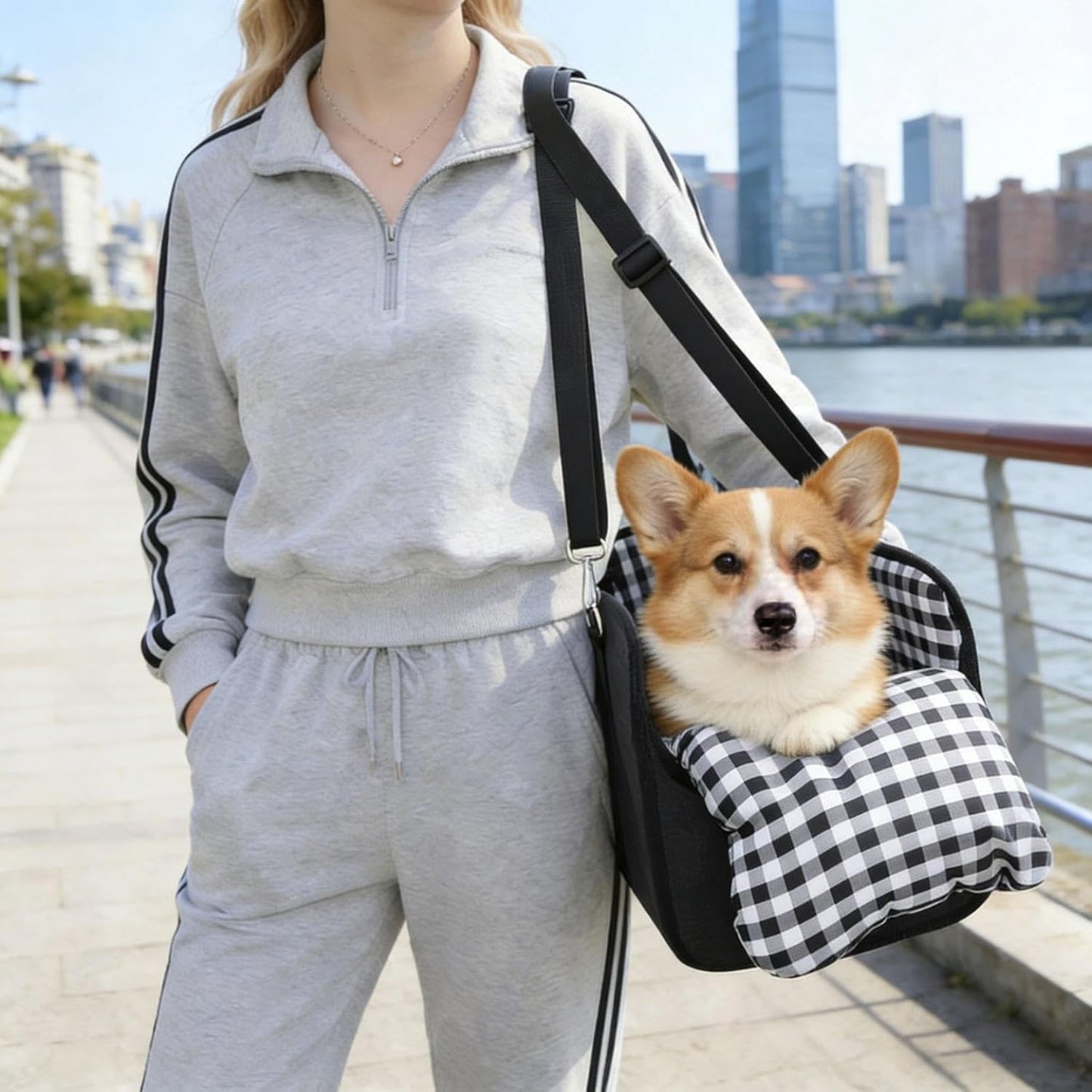 Center Console Dog Car Seat for Small Pets, Sturdy Armrest