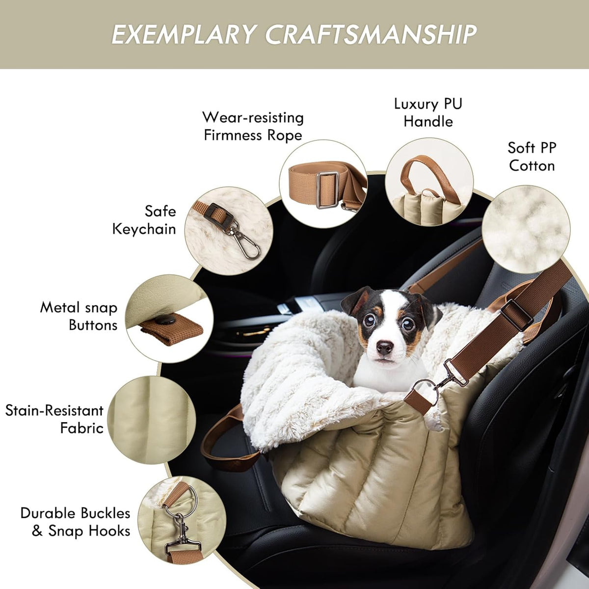 Home Small Dog Car Seat & Travel Carrier & Pet Bed, Soft