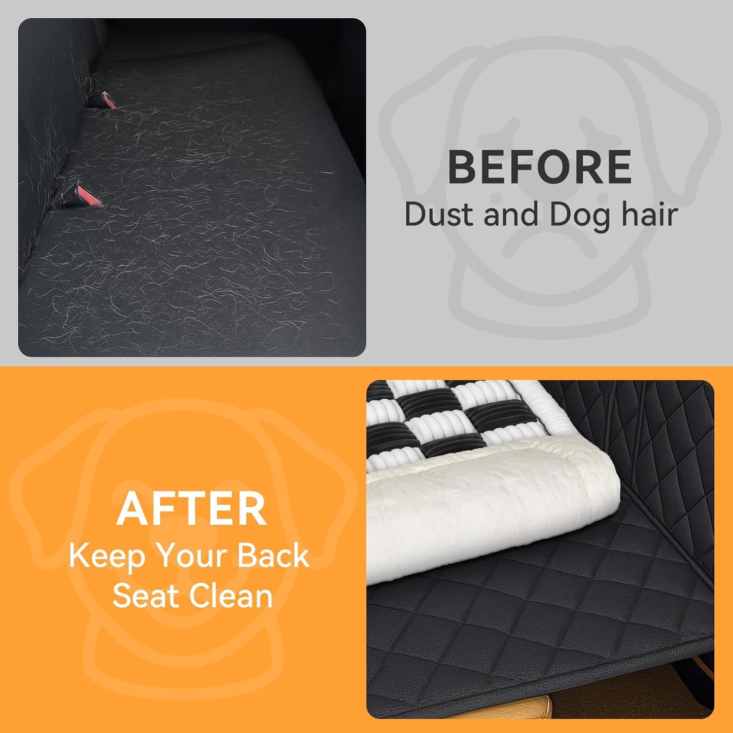 Backseat Dog Bed Non-Slip, Back Seat Pet Mat, Soft and