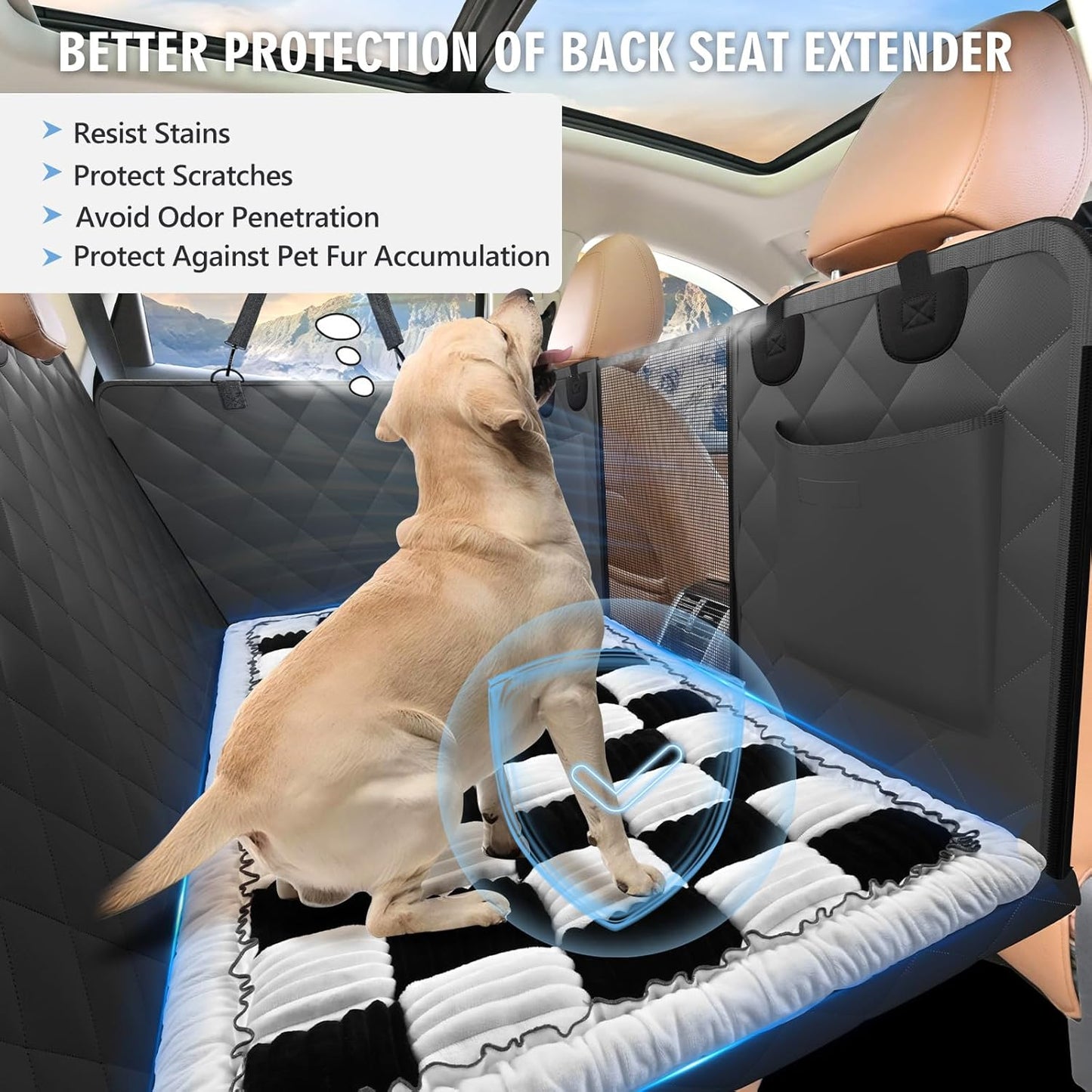 Backseat Dog Bed Non-Slip, Dog Bed for Car Back Seat Soft