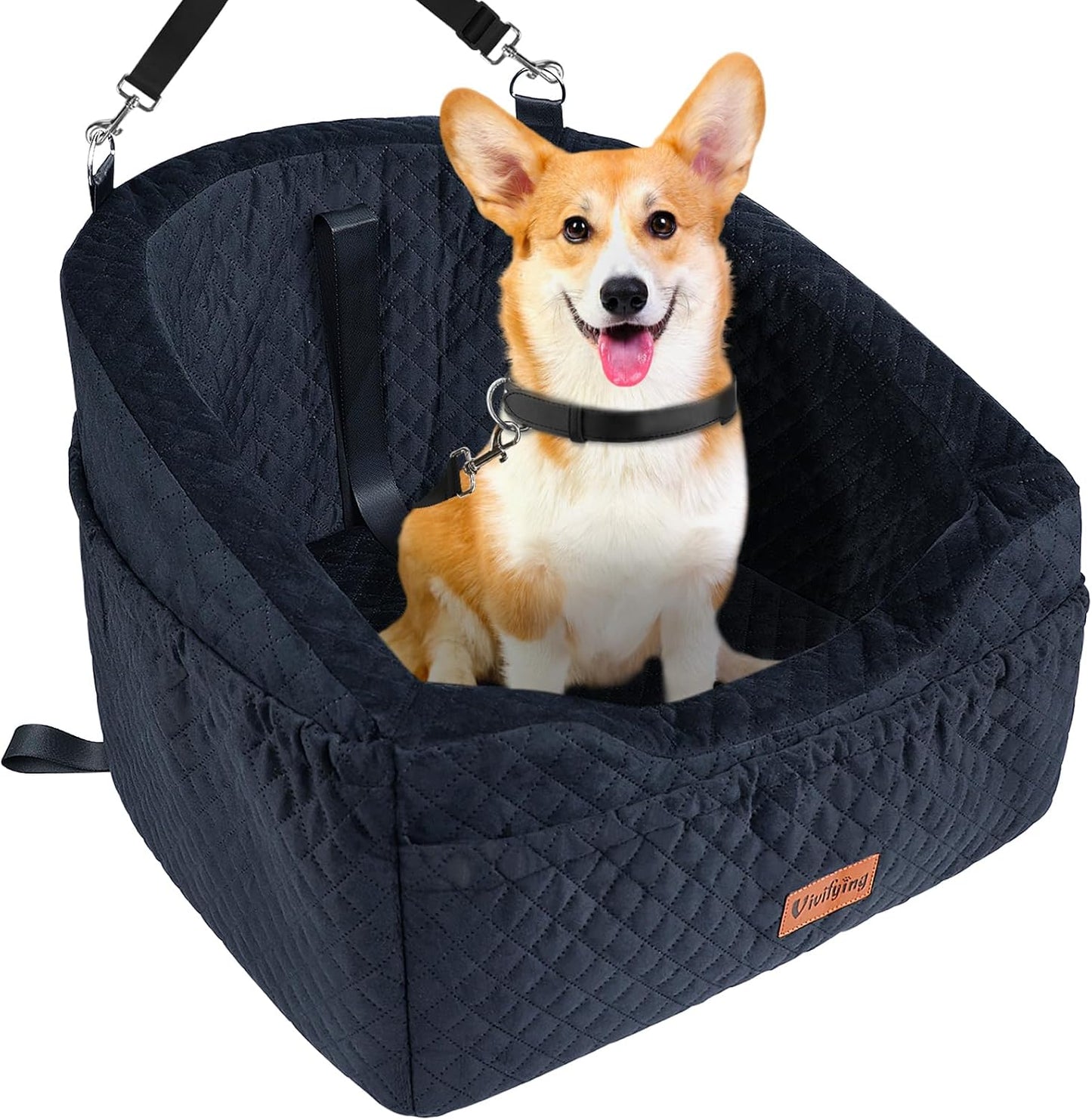 Dog Car Seat for Small & Medium Dogs, Detachable & Washable
