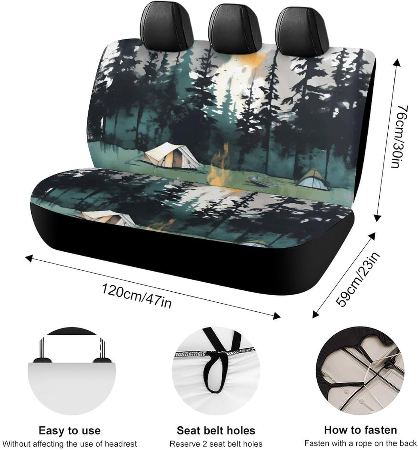Wilderness Nature Camping Dog Car Seat Covers Waterproof