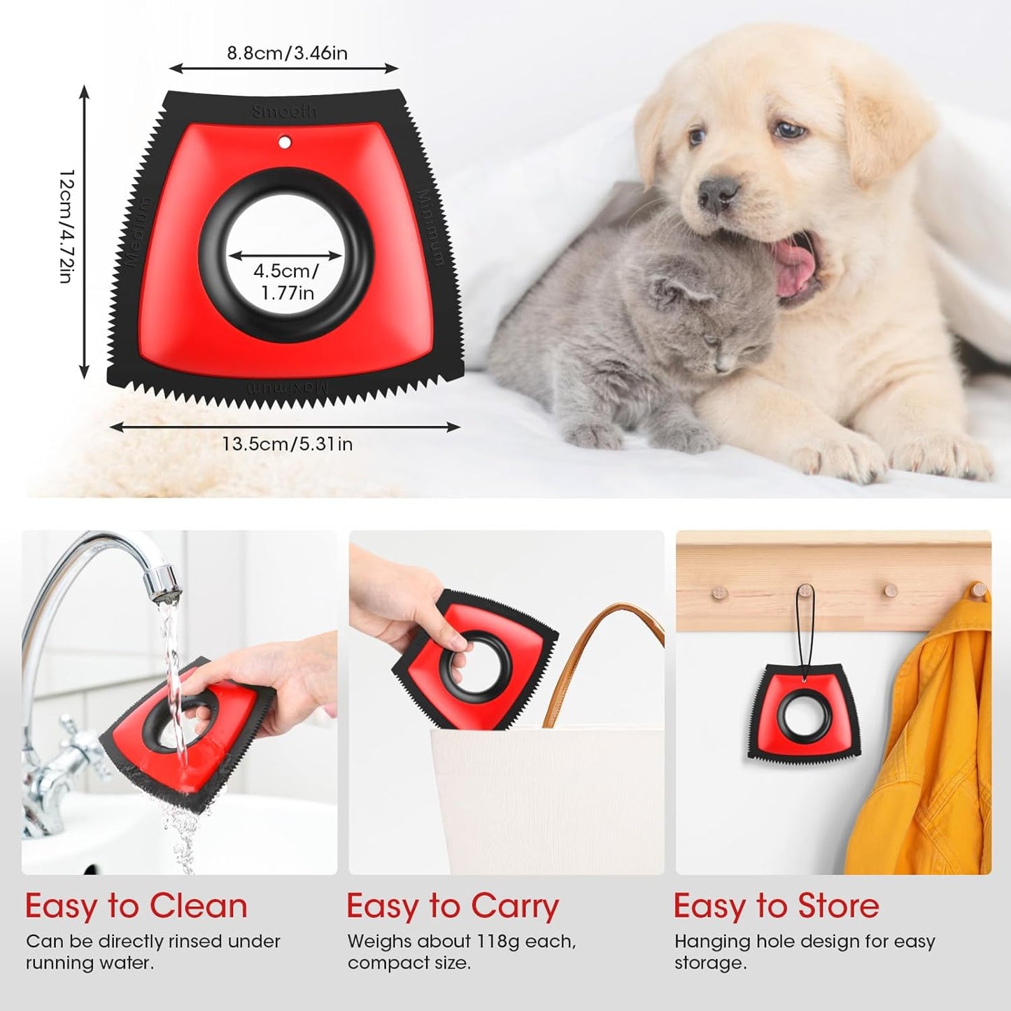 Pet Hair Removal Tool, Cat & Dog Hair Remover for Car Couch