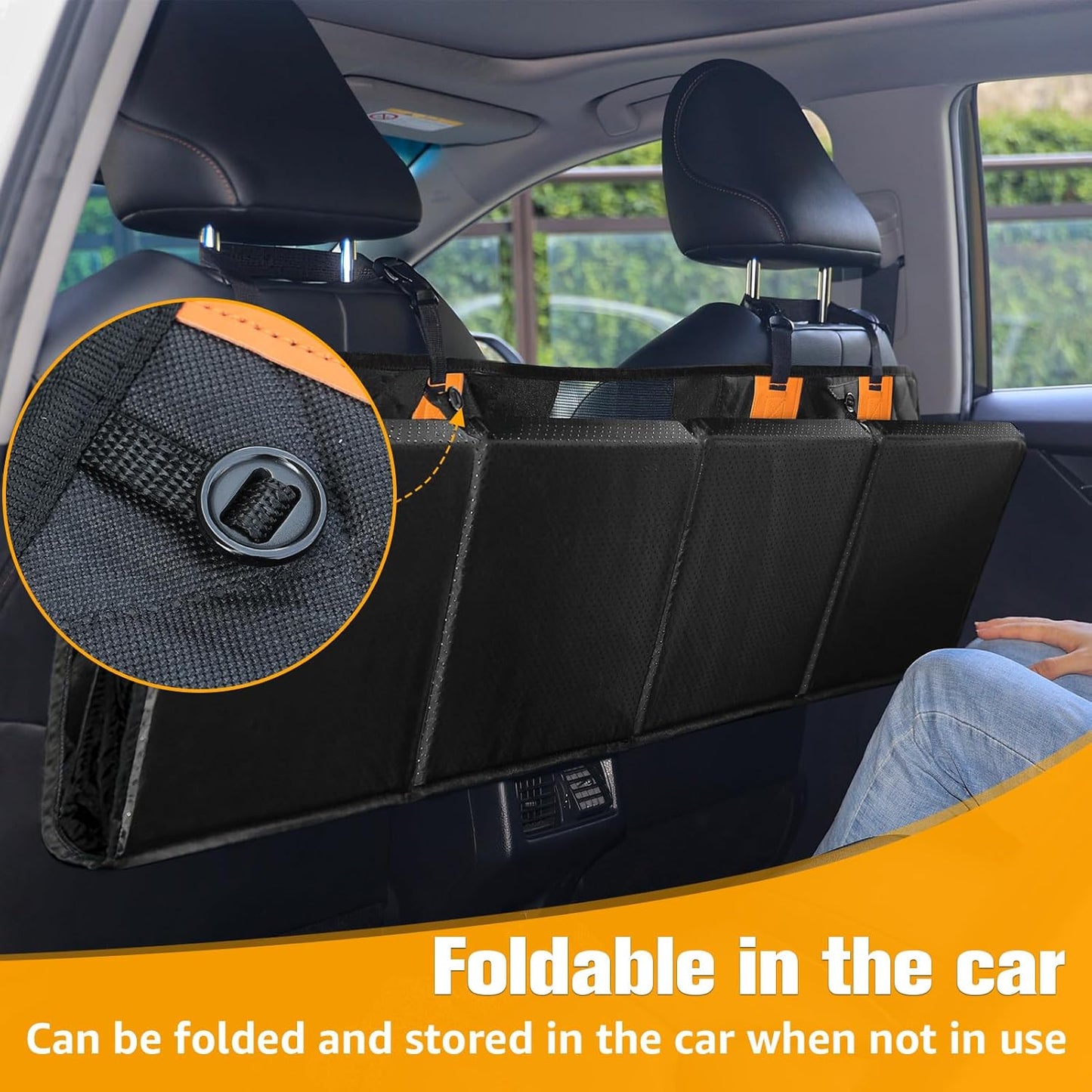 Back Seat Extender for Dogs, Hard Bottom Dog Car Seat Cover