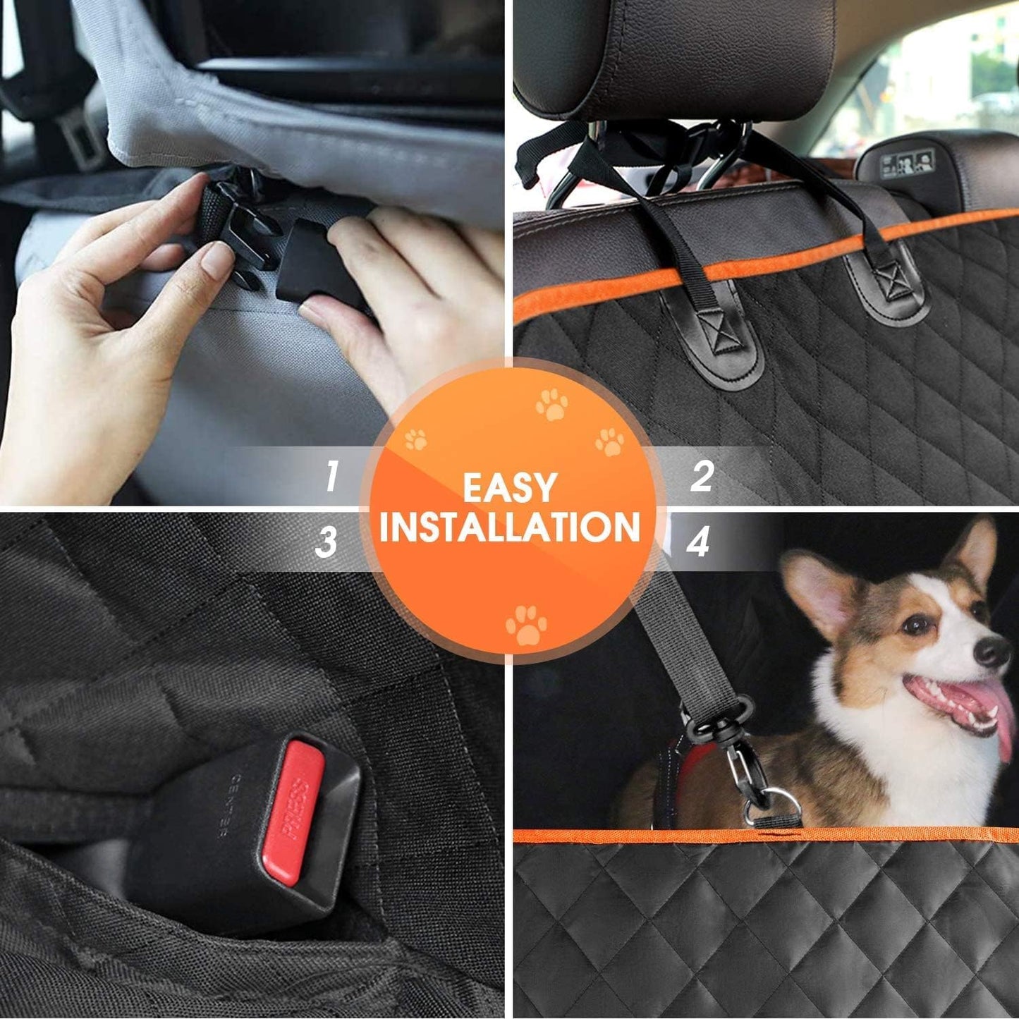 Dog Car Seat Cover for Back Seat, Waterproof Seat Protector
