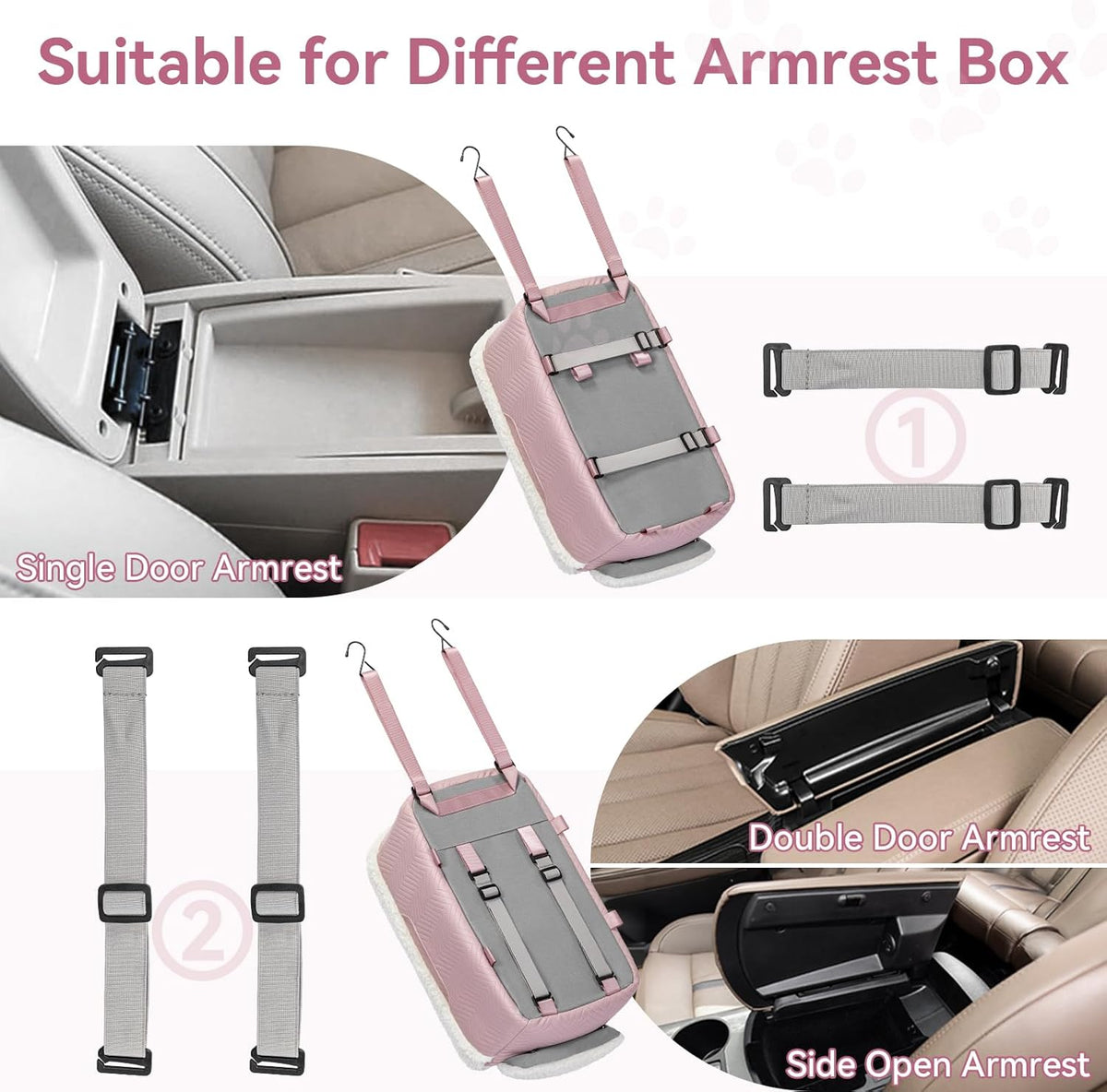 Cat Car Seat, Portable Console Dog Car Seat with Safe