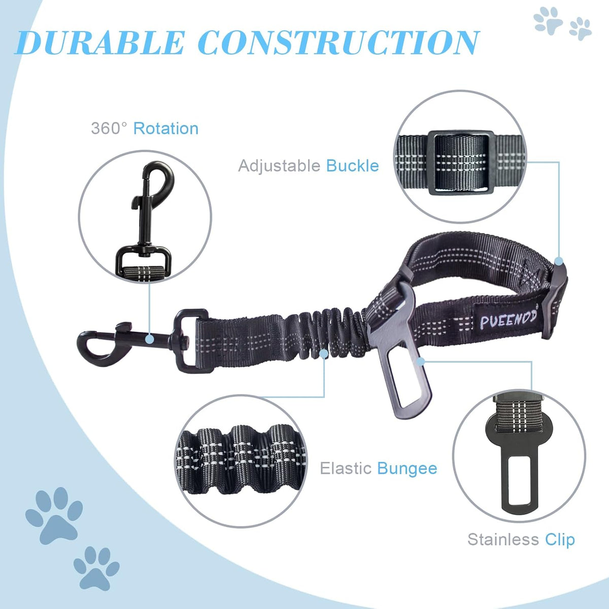 2 Pack Dog Seat Belt Adjustable Dog Car Seatbelts for