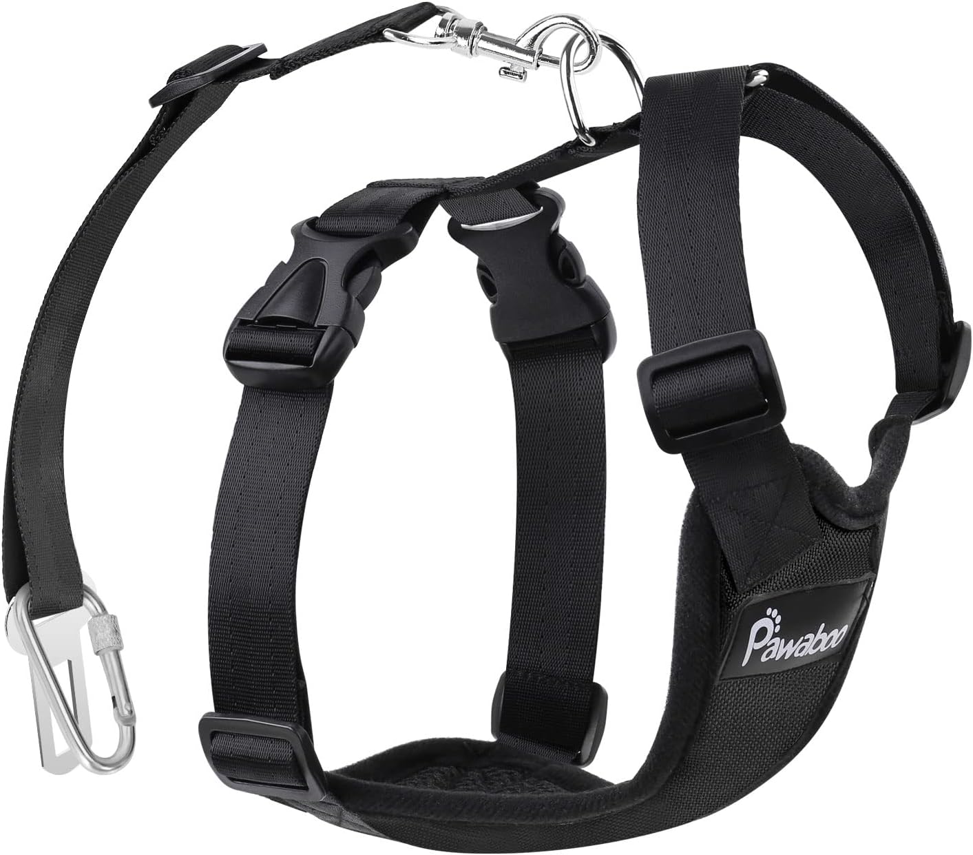 Adjustable Dog Safety Vest Harness with Seatbelt, Dog Seat
