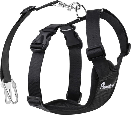 Adjustable Dog Safety Vest Harness with Seatbelt, Dog Seat