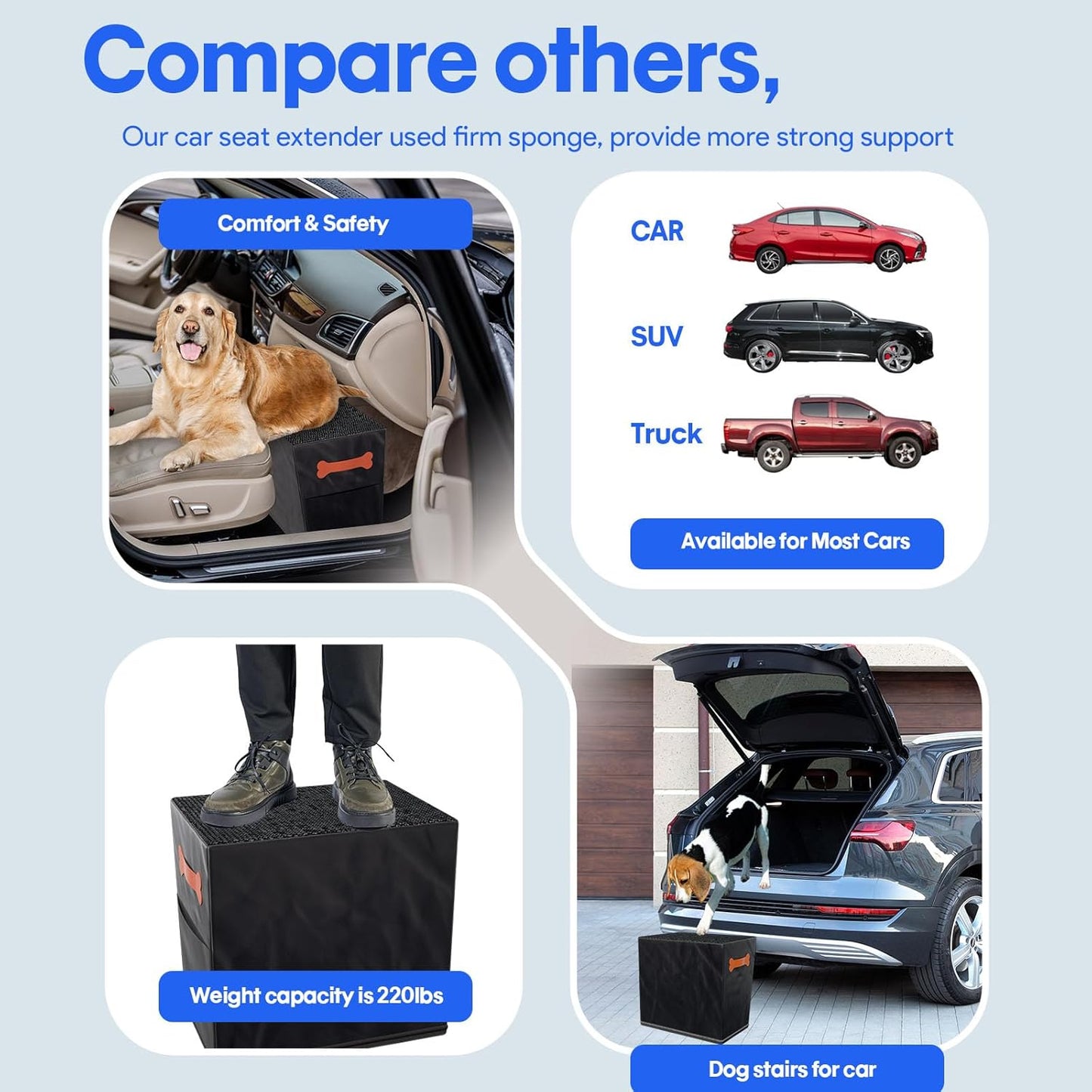 Front Back Seat Extender for Dogs, Dog Backseat Extender
