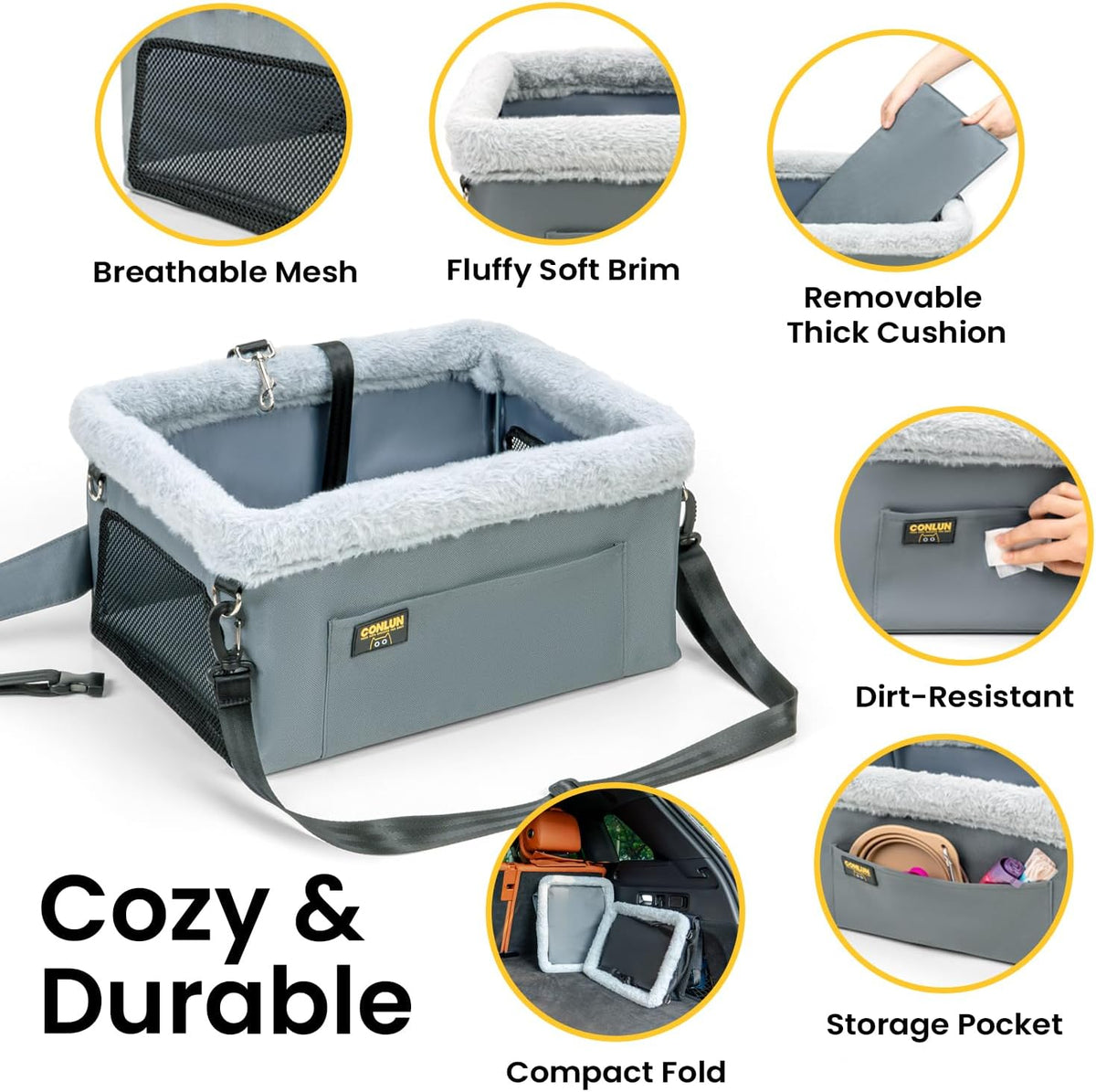 Dog Car Seat Booster for Small Pet Under 20lbs, Portable