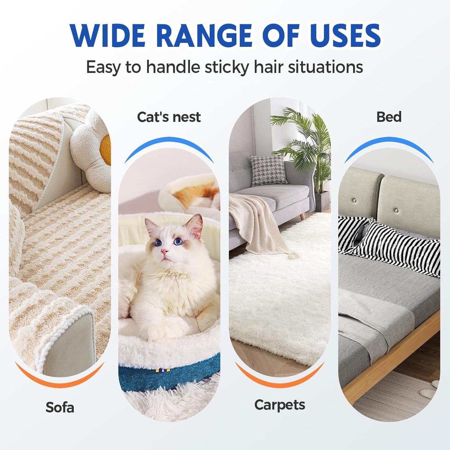 Travel Friendly Pet Hair Removal Brush Durability Fiber