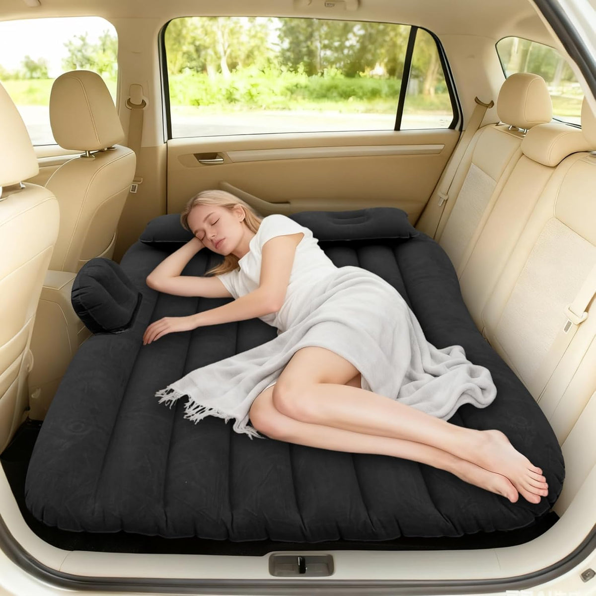 Inflatable Car Air Mattress Back Seat Bed with Air Pump,55