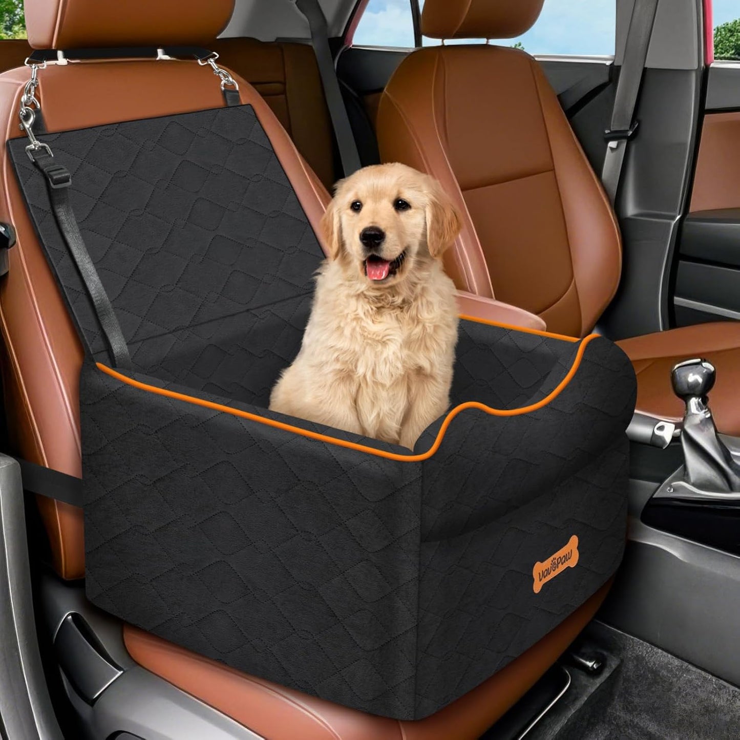 Small Dog Car Seat, Waterproof Dog Booster Seat with Thick