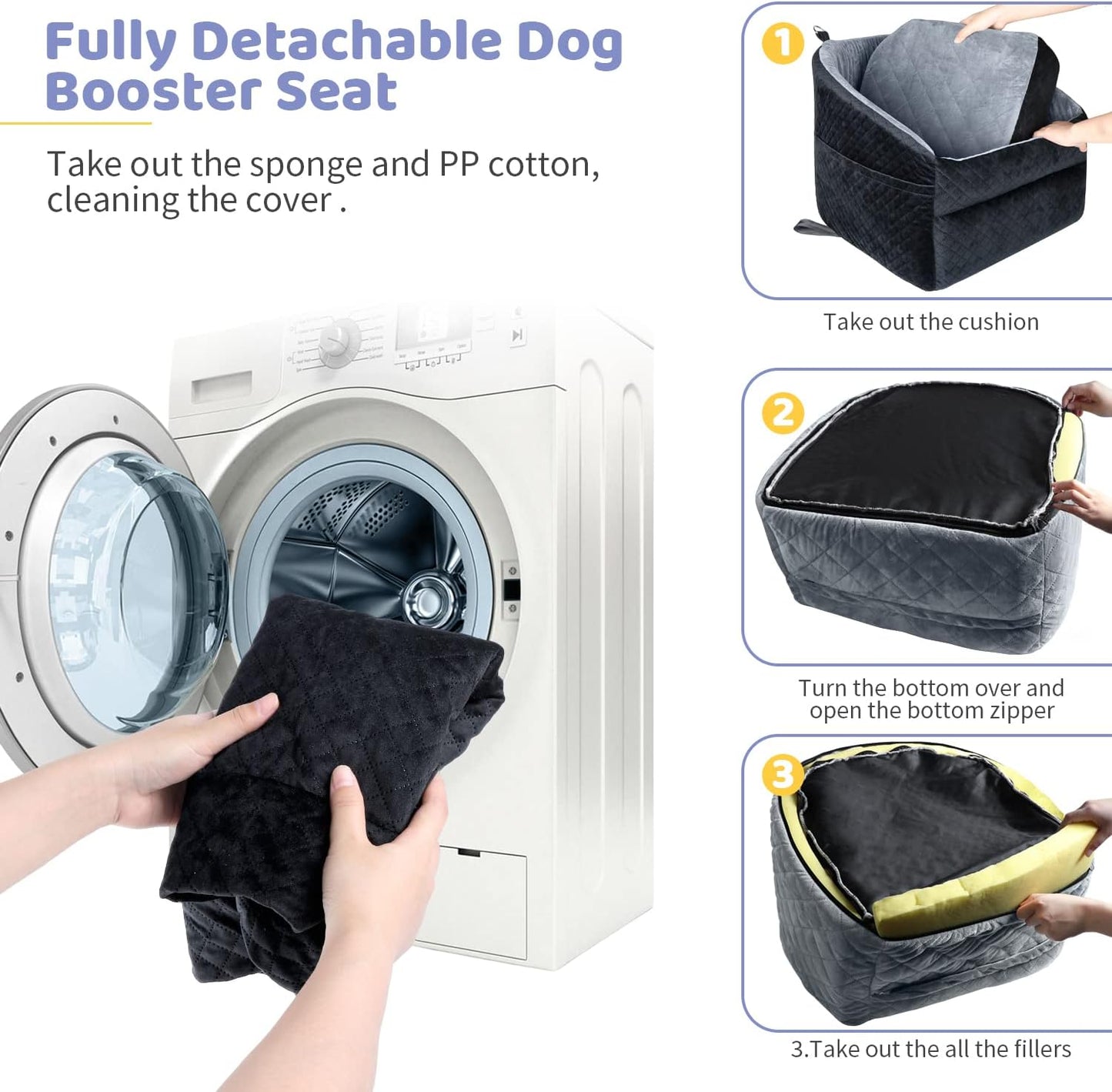 Dog Car Seat for Small/Medium Dogs, Upgrade Dog Booster